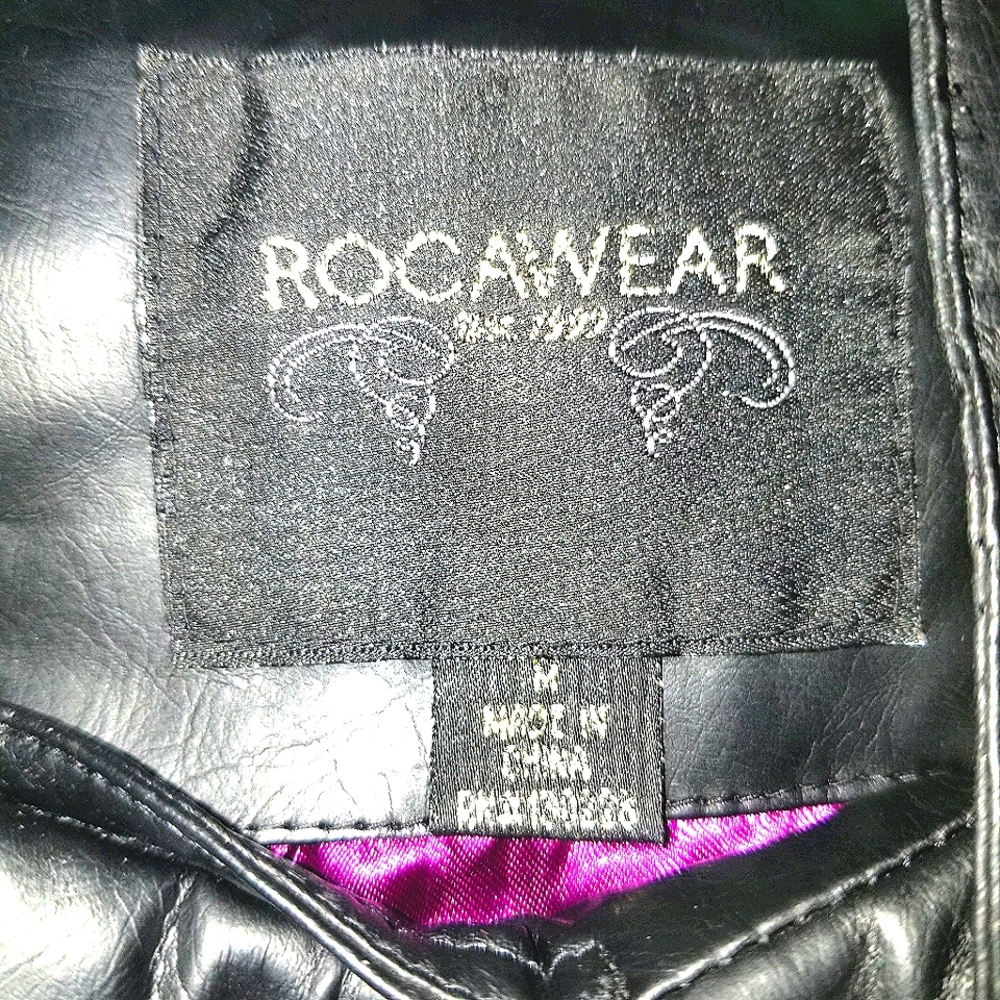 Leather Rocawear Zip Up Jacket - Picture 2 of 6